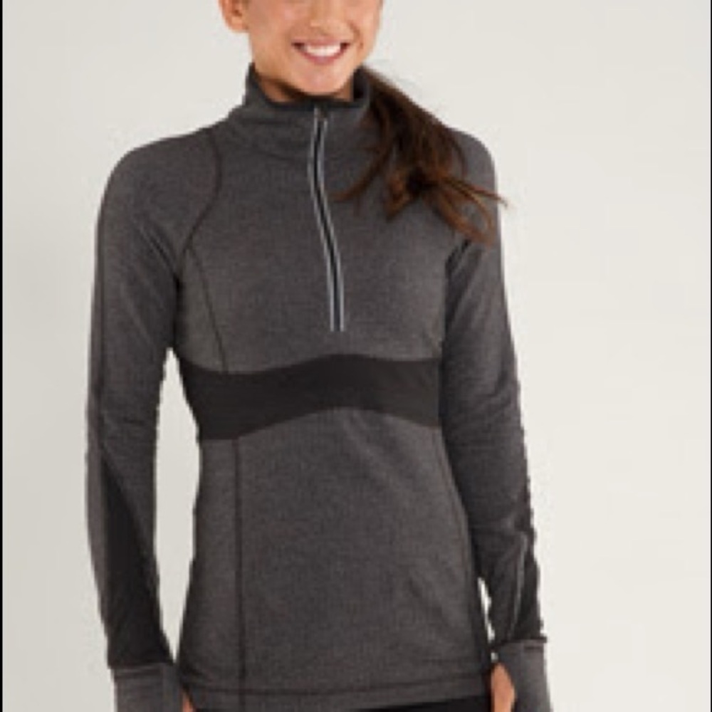 Lululemon Lululemon Run Full Tilt Zip Top Jacket Ghost Herringbone Deep Coal 4
